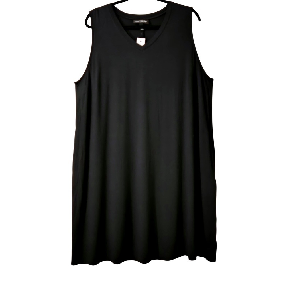 Casual Comfy NWT Lane Bryant Black Sleeveless V-Neck Swing Dress Plus Size 18/20